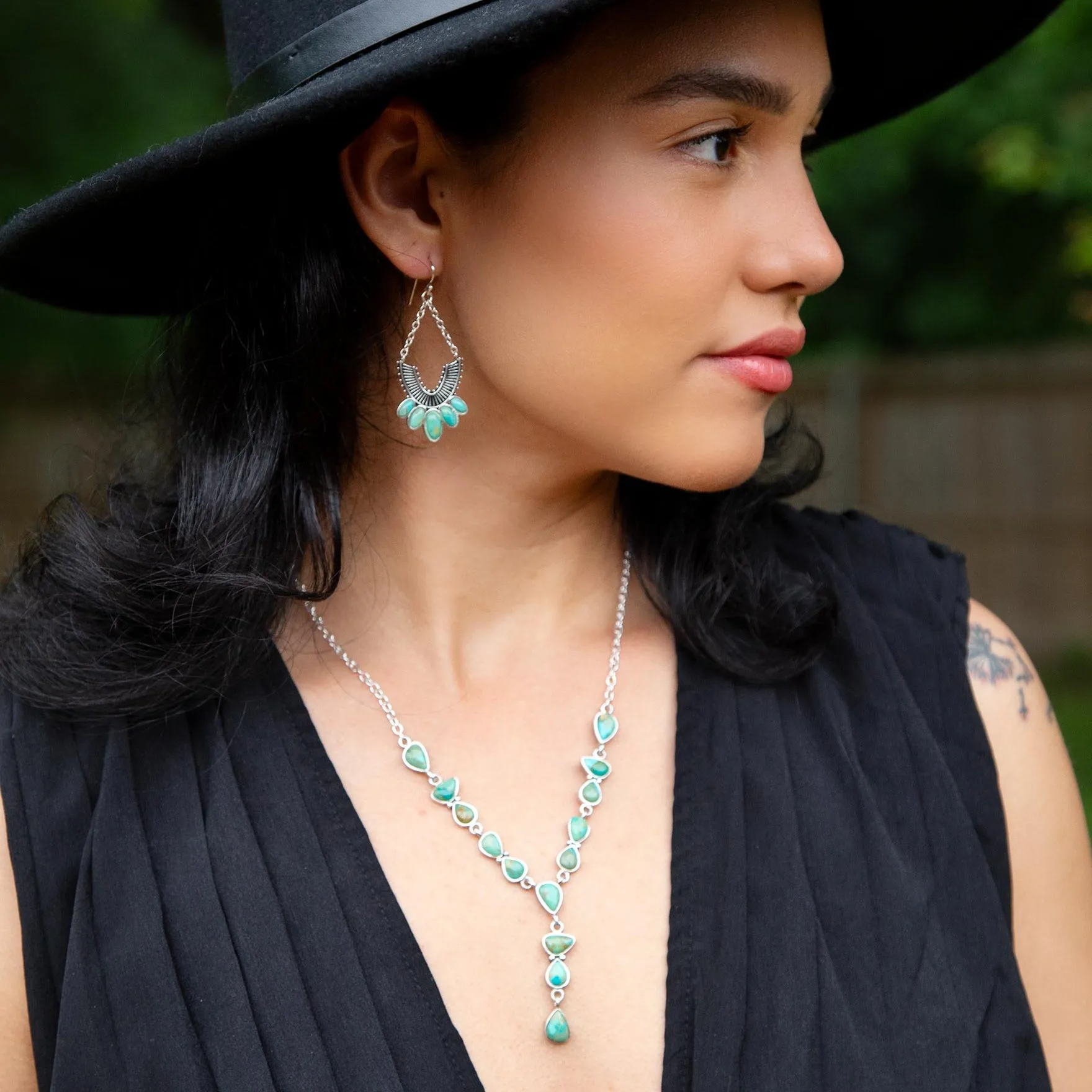 Durango Blue Turquoise and Silver Y-Necklace sold by Barse product image thumbnail 2