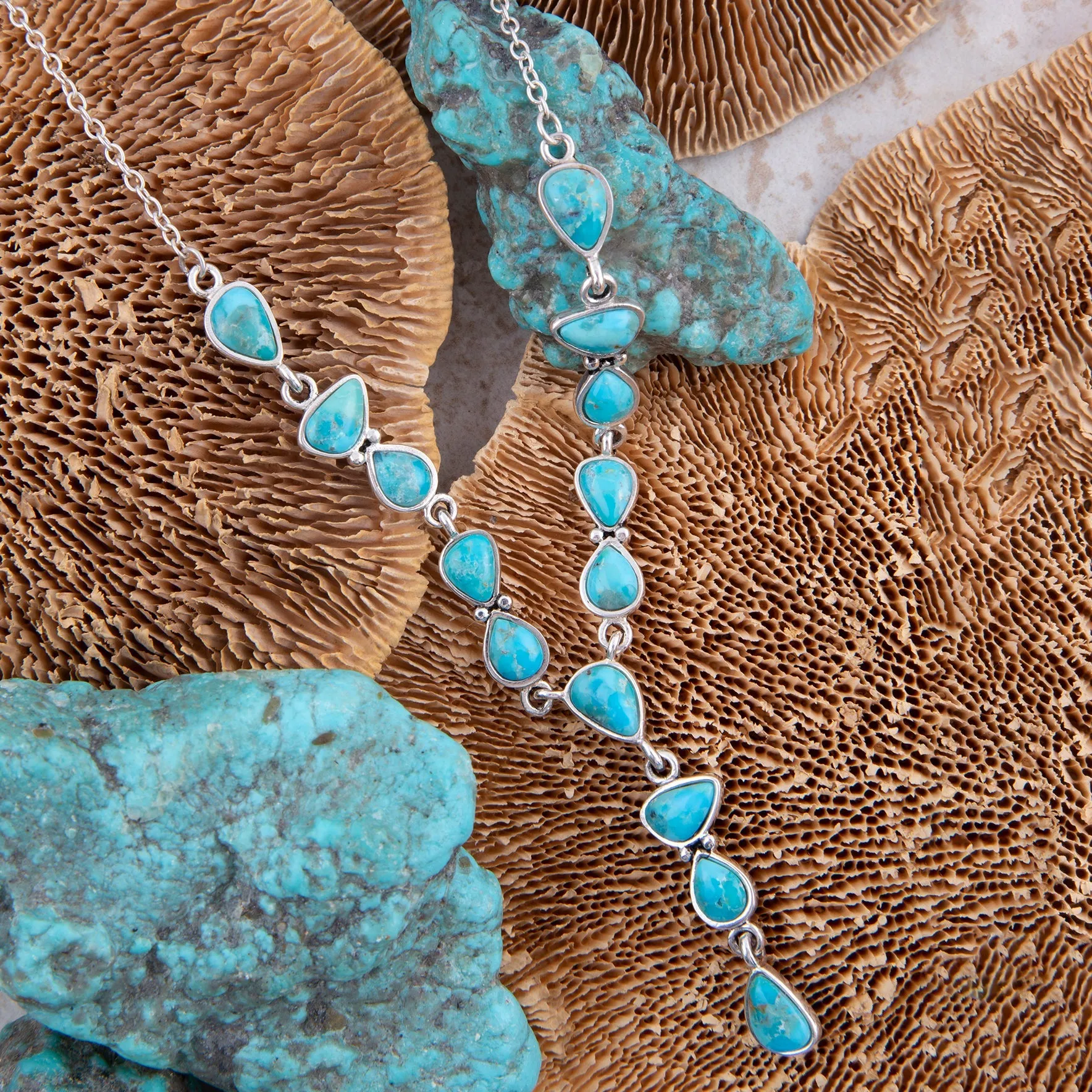 Durango Blue Turquoise and Silver Y-Necklace sold by Barse product image thumbnail 3