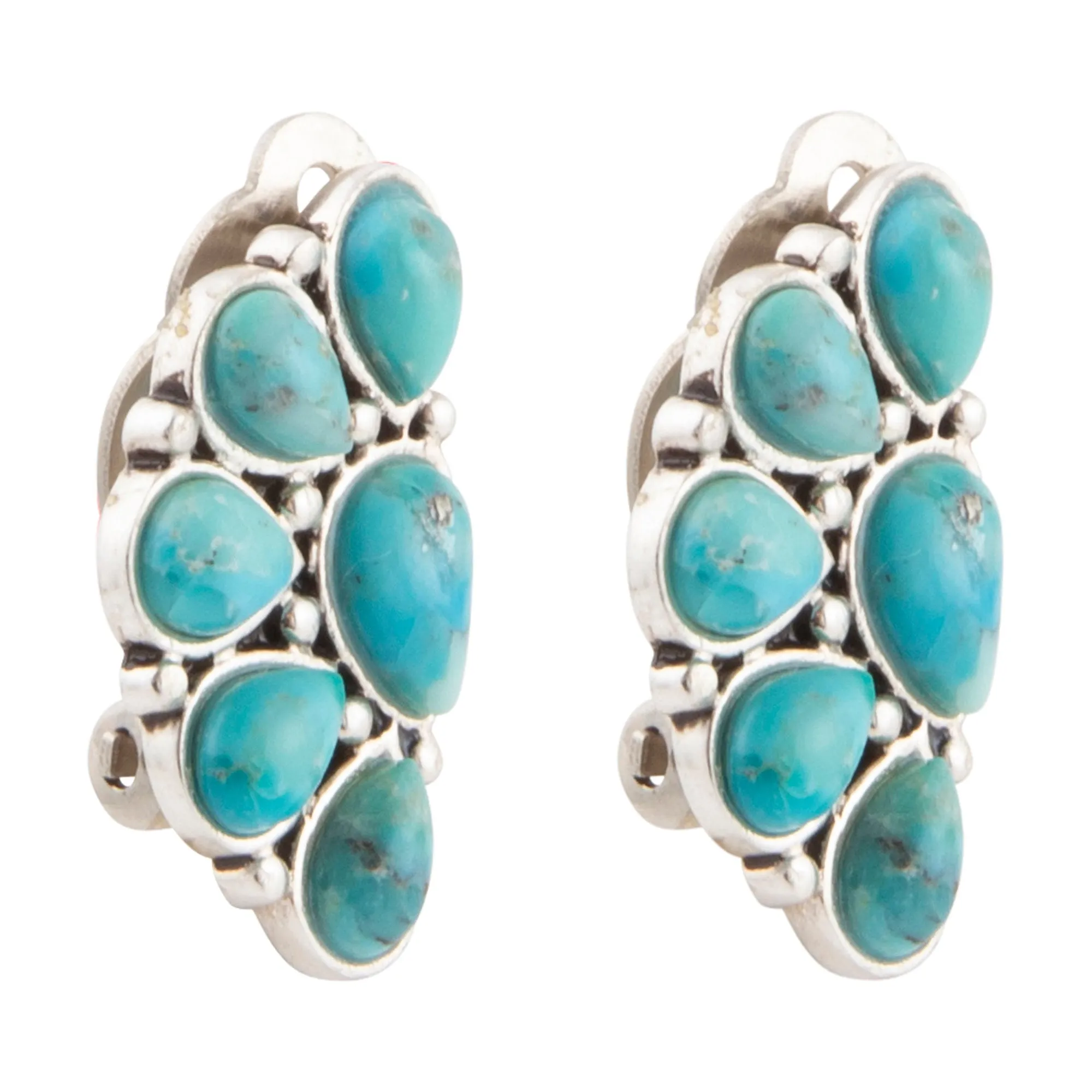 Durango Blue Turquoise Silver Clip Earrings sold by Barse product image thumbnail 3
