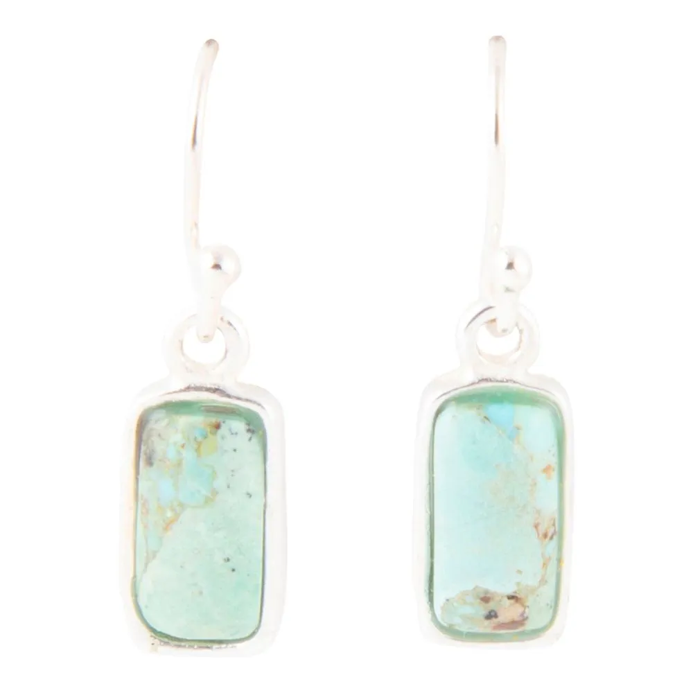 Small Blue Turquoise and Sterling Silver Drop Earrings sold by Barse