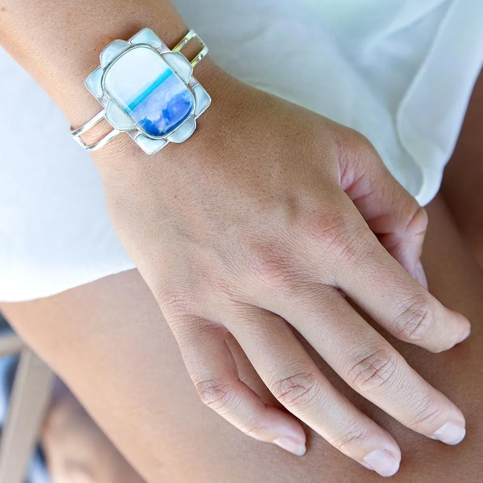 Scenic Beach Blue Larimar and Silver Cuff Bracelet sold by Barse product image thumbnail 2