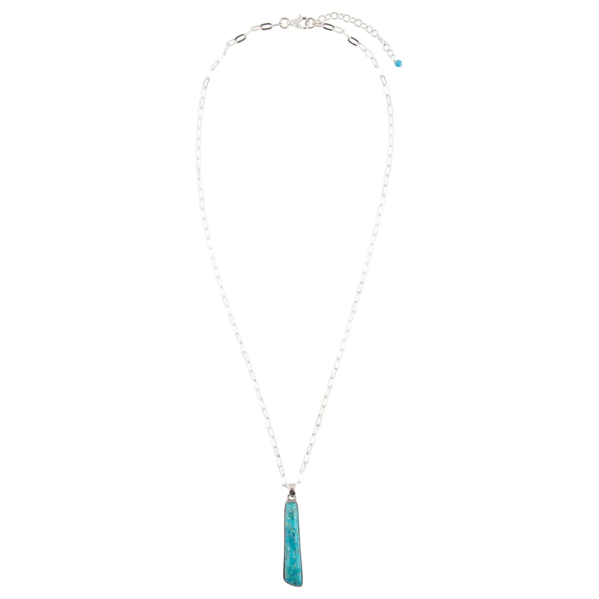 Pueblo Blue Turquoise and Silver Pendant Necklace sold by Barse product image thumbnail 4