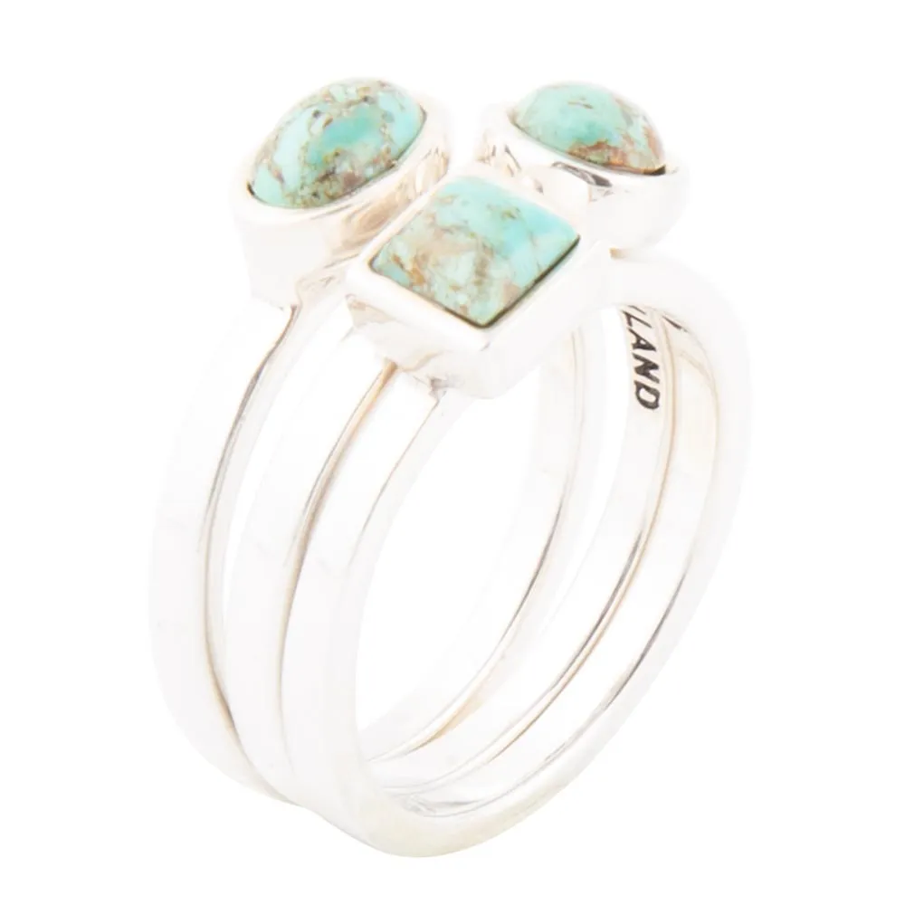 Silver Blue Turquoise Stackable Ring sold by Barse