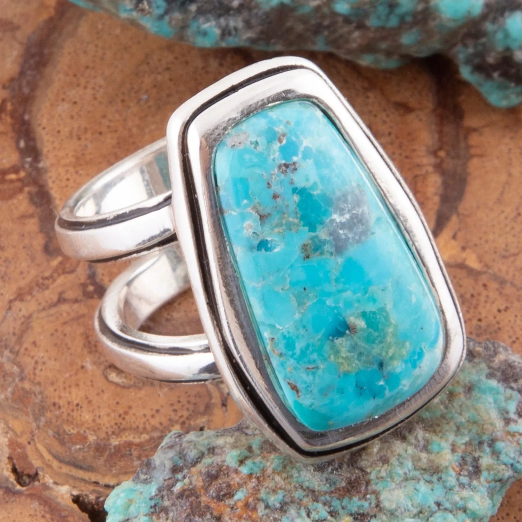 Art Blue Turquoise and Silver Statement Ring sold by Barse product image thumbnail 2