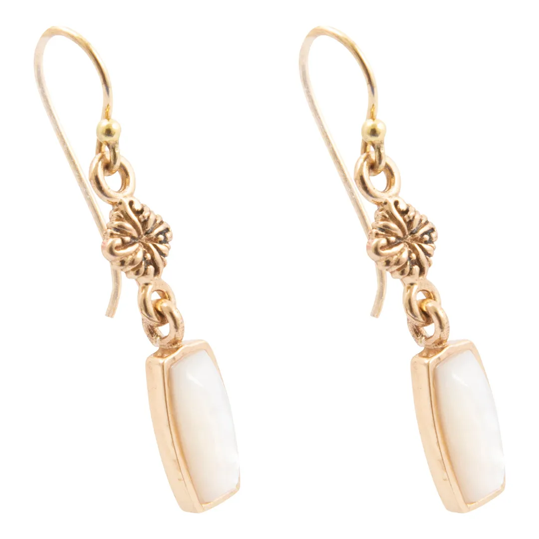 Regalia White Mother of Pearl Golden Drop Earrings sold by Barse product image thumbnail 4