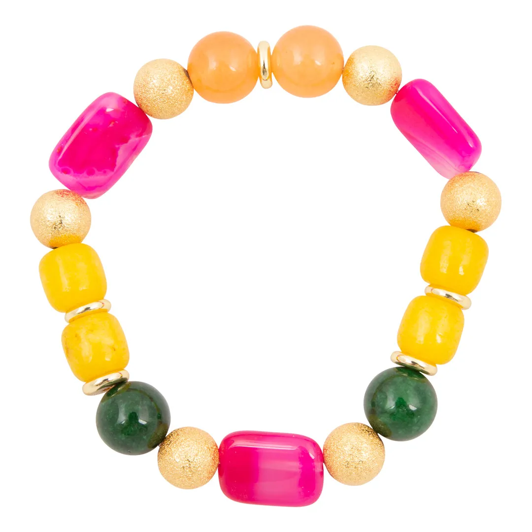 Blossom Multistone Golden Beaded Stretch Bracelet sold by Barse product image thumbnail 4