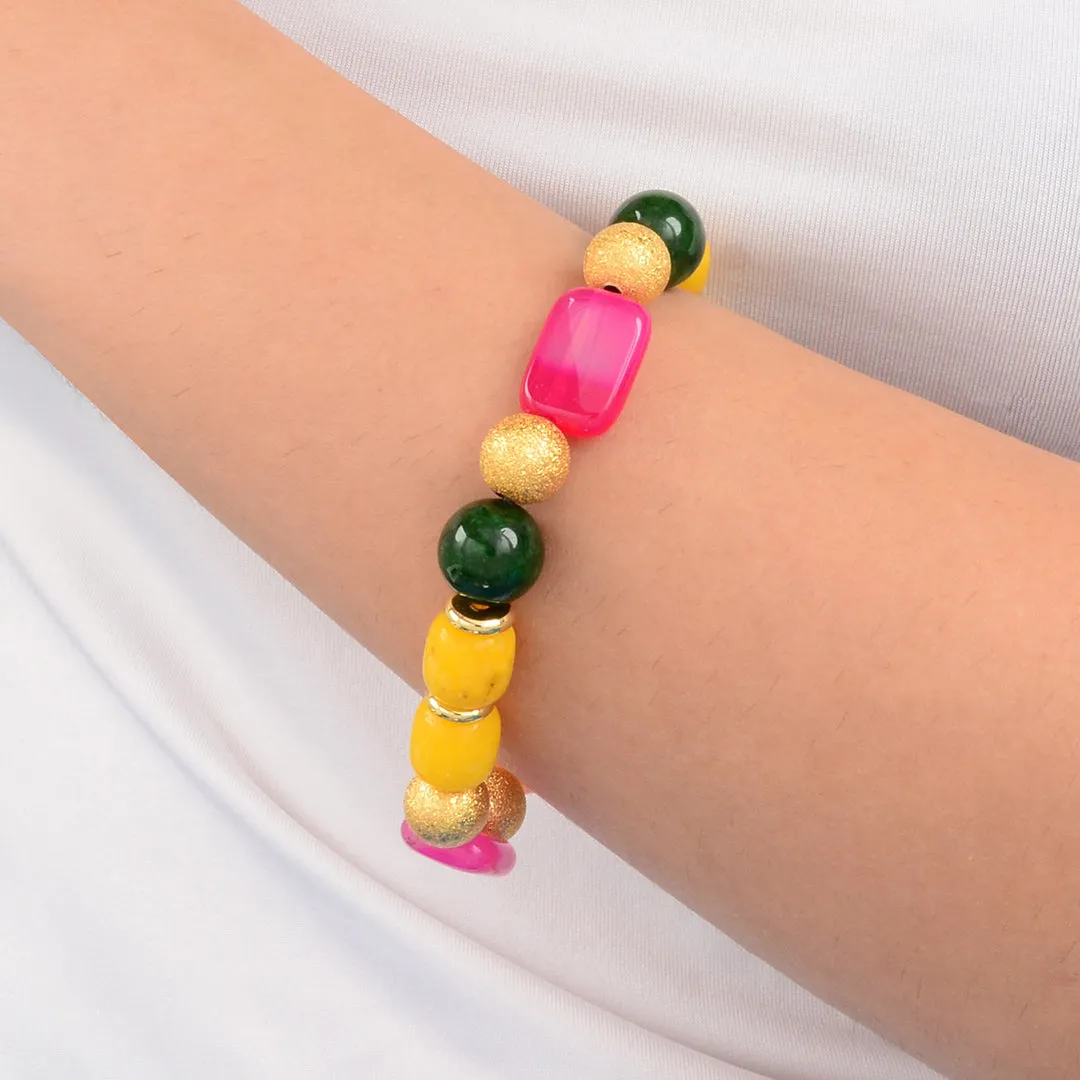 Blossom Multistone Golden Beaded Stretch Bracelet sold by Barse product image thumbnail 2