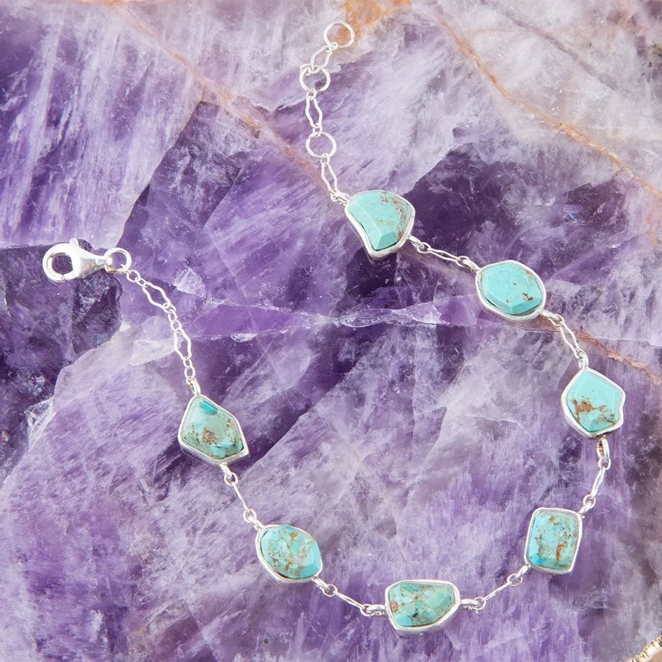 Blue Turquoise and Silver Line Bracelet sold by Barse product image thumbnail 2
