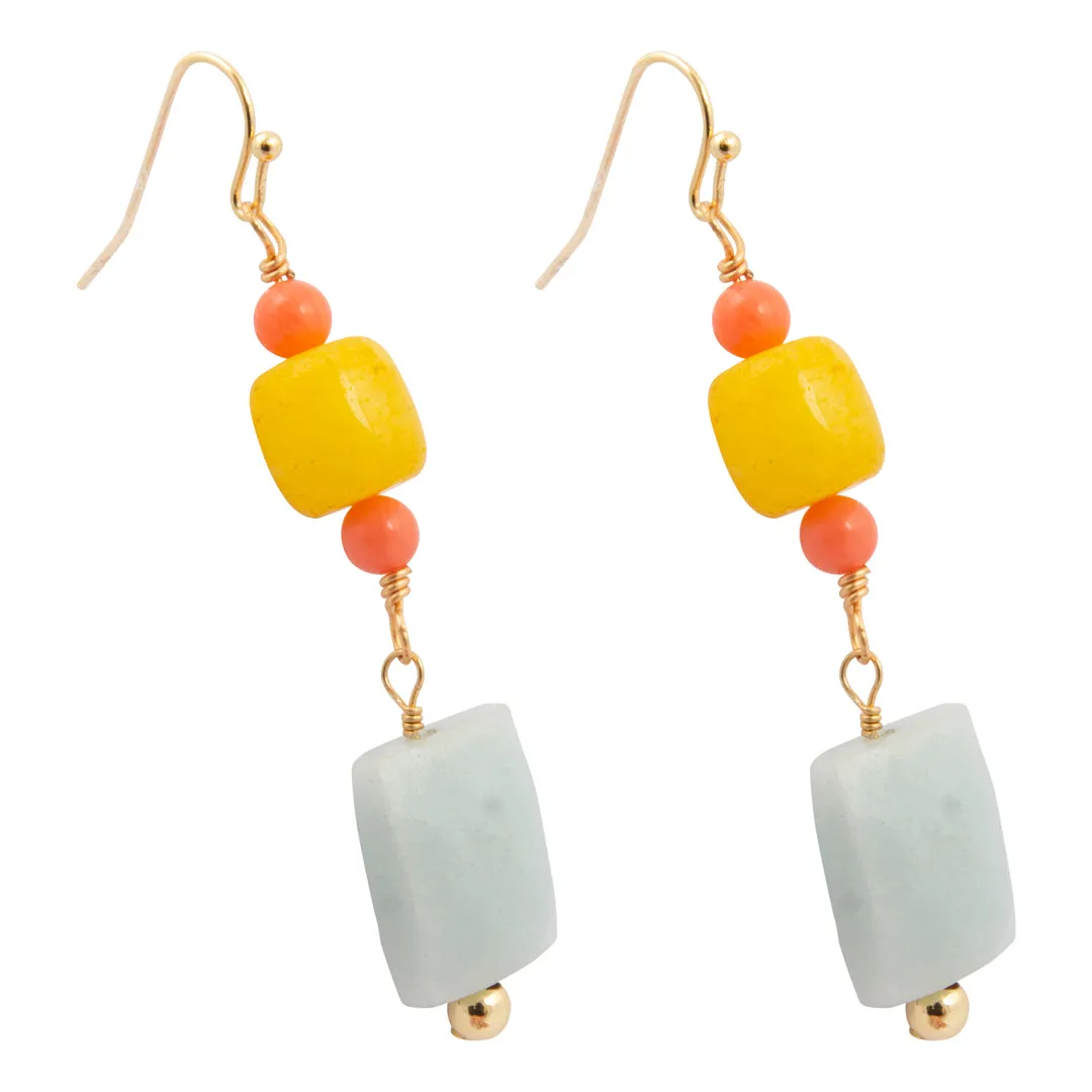 Sunrise Meadows Blue Amazonite Golden Drop Earrings sold by Barse product image thumbnail 4