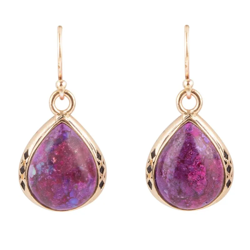 The Perfect Drop of Purple Turquoise Earrings made by Barse