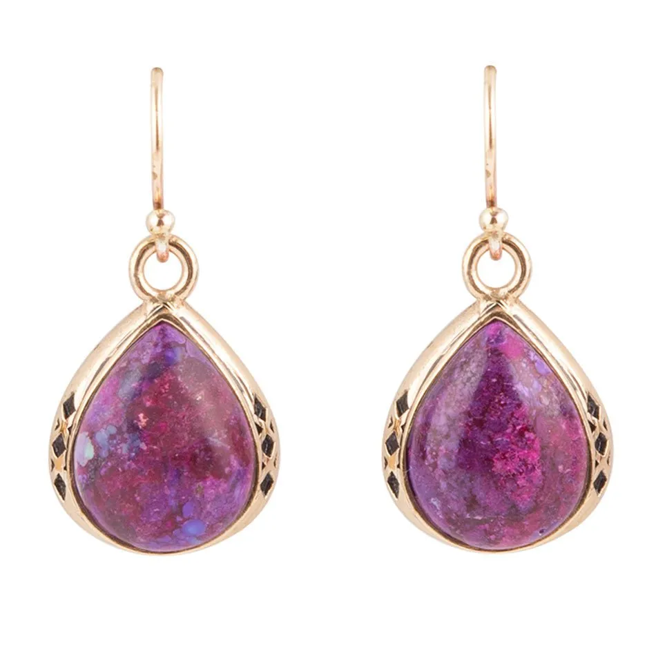 The Perfect Drop of Purple Turquoise Earrings sold by Barse