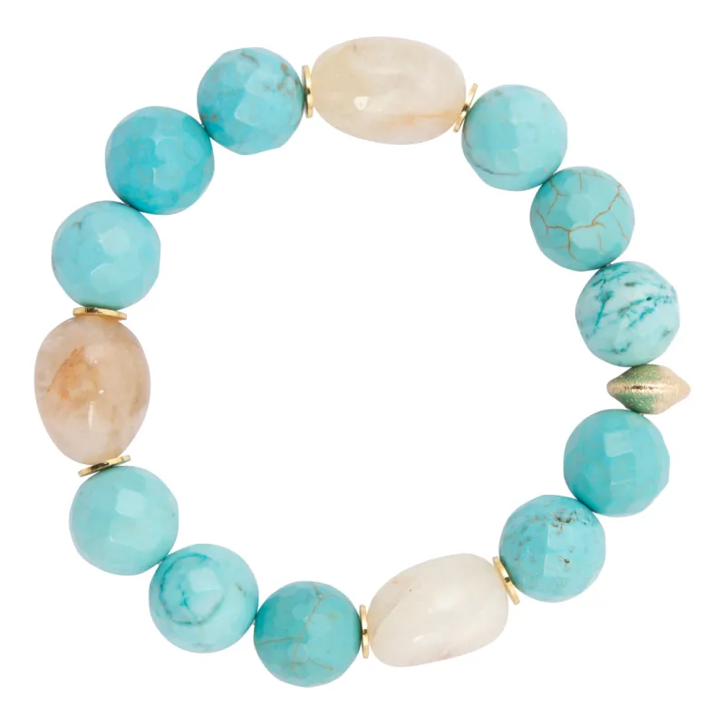 Oasis Blue Magnesite and Citrine Golden Bracelet made by Barse