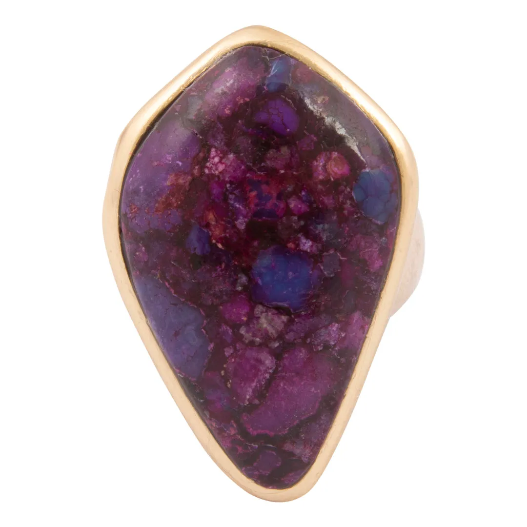 Purple Turquoise Golden Arrowhead Statement Ring sold by Barse product image thumbnail 4