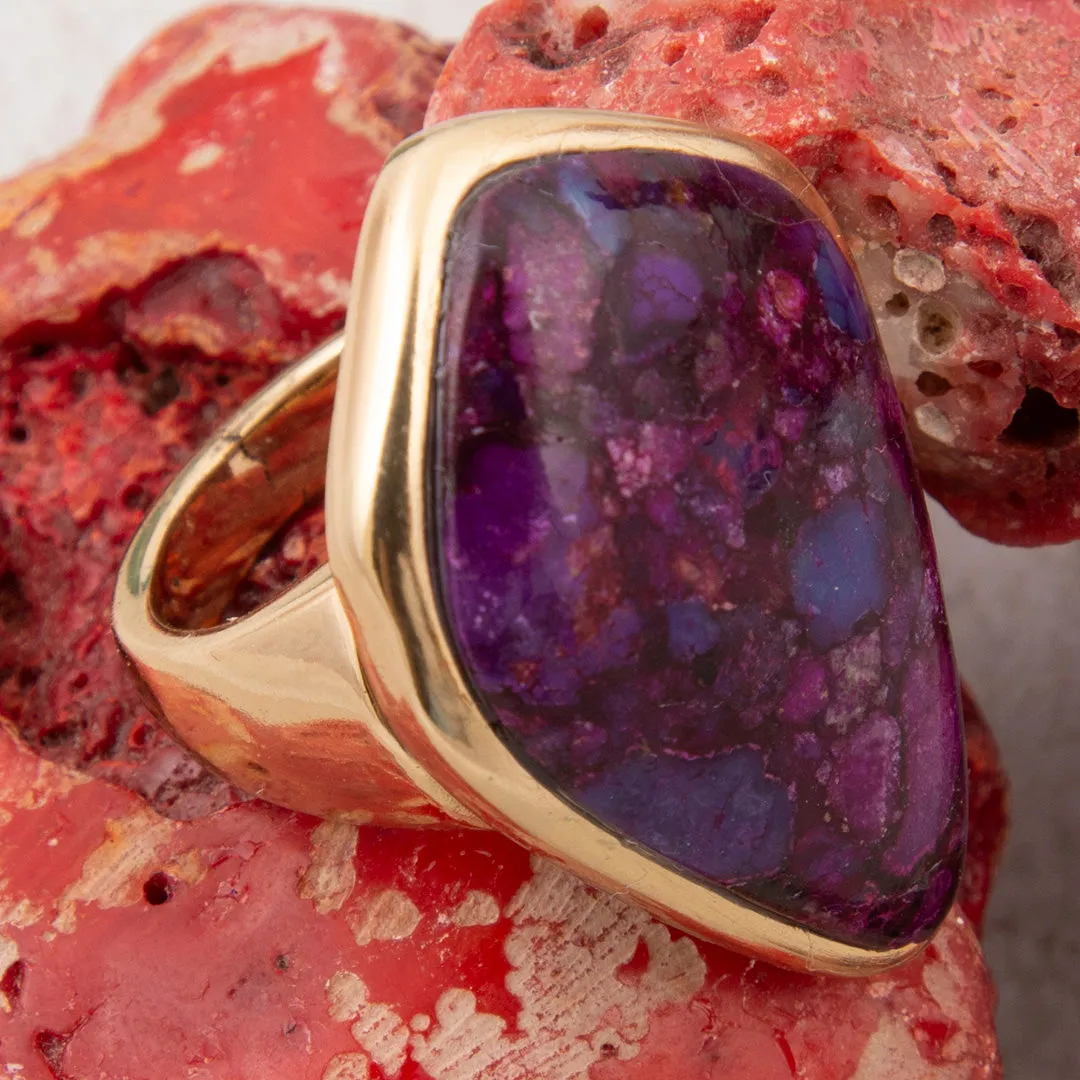 Purple Turquoise Golden Arrowhead Statement Ring sold by Barse product image thumbnail 3