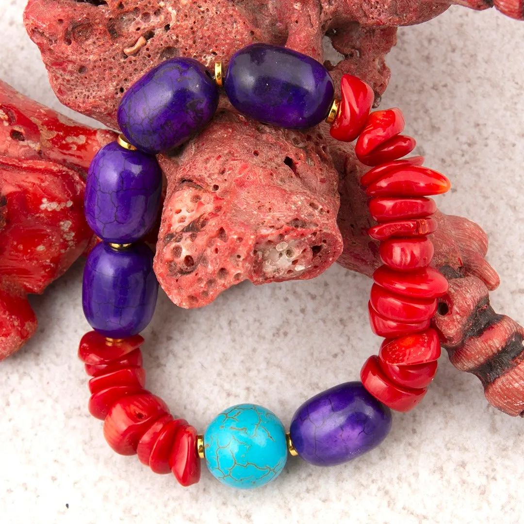 Painted Desert Purple Magnesite Golden Bracelet sold by Barse product image thumbnail 3