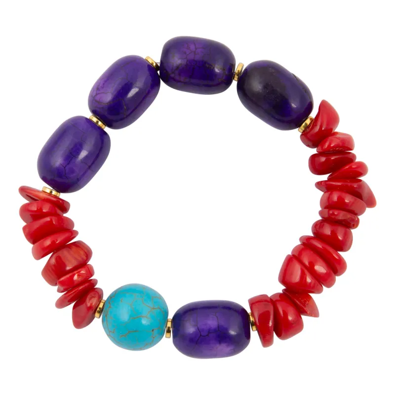 Painted Desert Purple Magnesite Golden Bracelet made by Barse