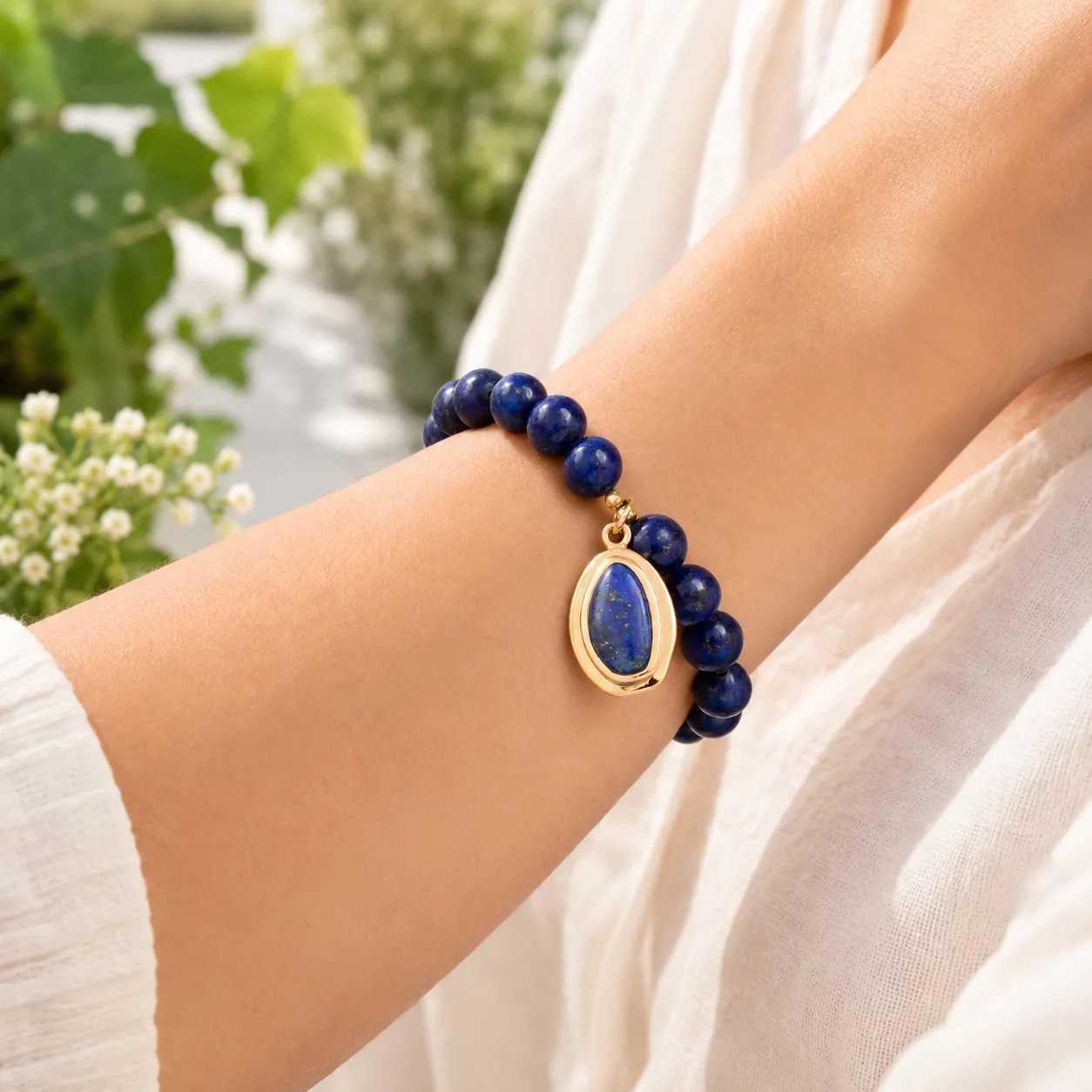 Oasis Red Magnesite Golden Charm Bracelet sold by Barse product image thumbnail 2