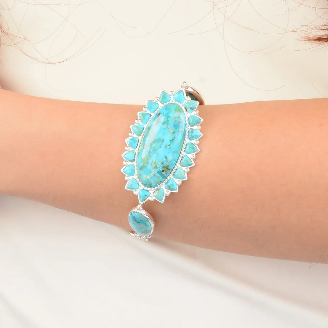 Oasis Royale Blue Turquoise Silver Bracelet sold by Barse product image thumbnail 3