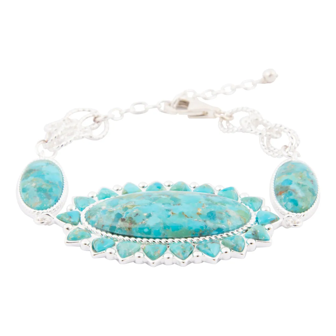 Oasis Royale Blue Turquoise Silver Bracelet sold by Barse product image thumbnail 2