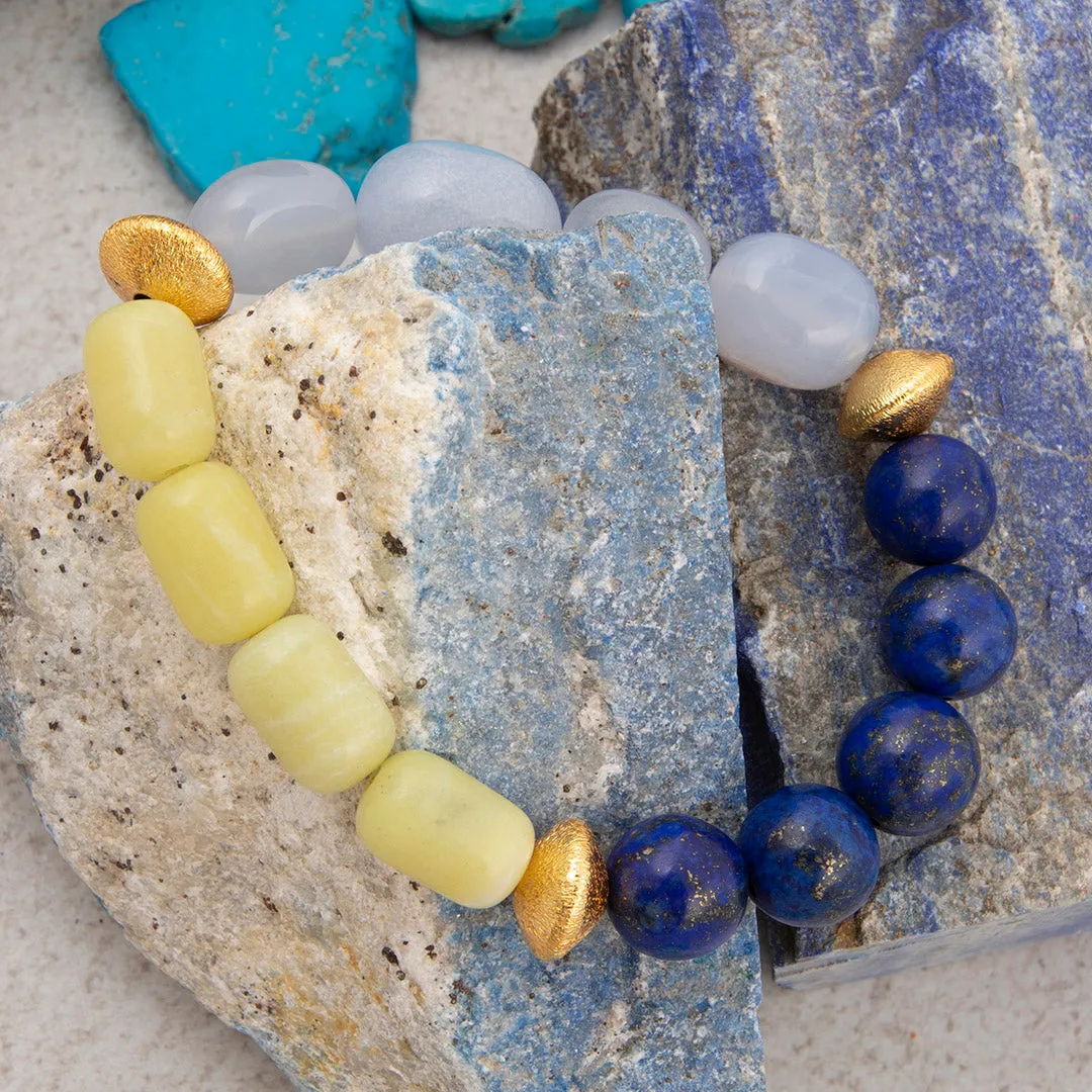 Coastal Grove Blue Lapis and Green Jasper Golden Bracelet sold by Barse product image thumbnail 4