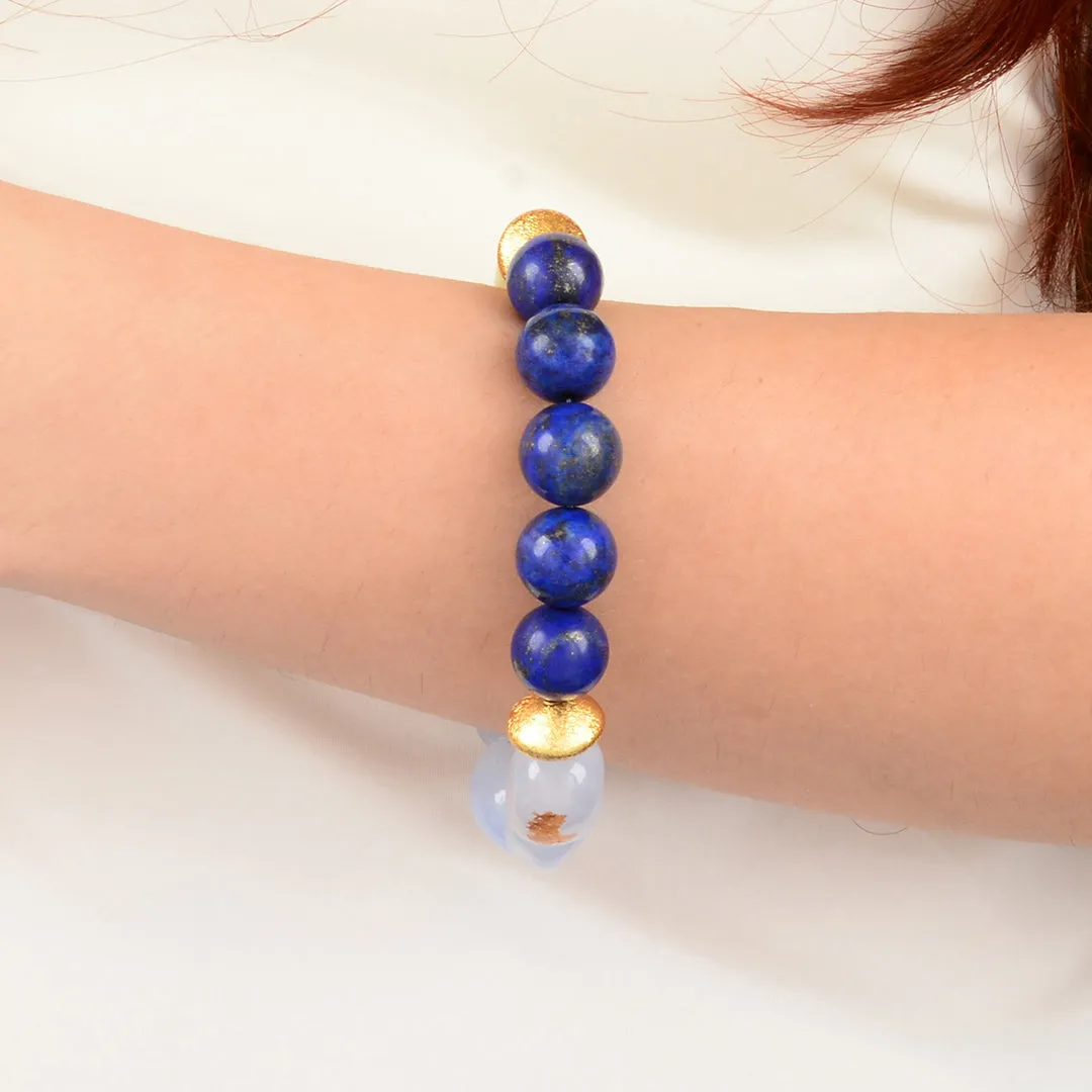 Coastal Grove Blue Lapis and Green Jasper Golden Bracelet sold by Barse product image thumbnail 3