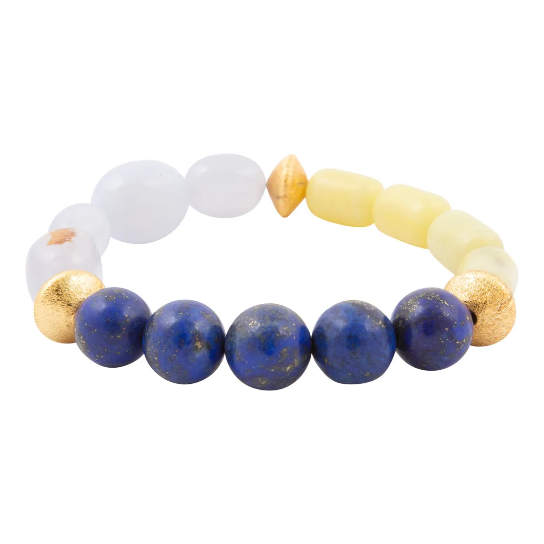 Coastal Grove Blue Lapis and Green Jasper Golden Bracelet sold by Barse product image thumbnail 5