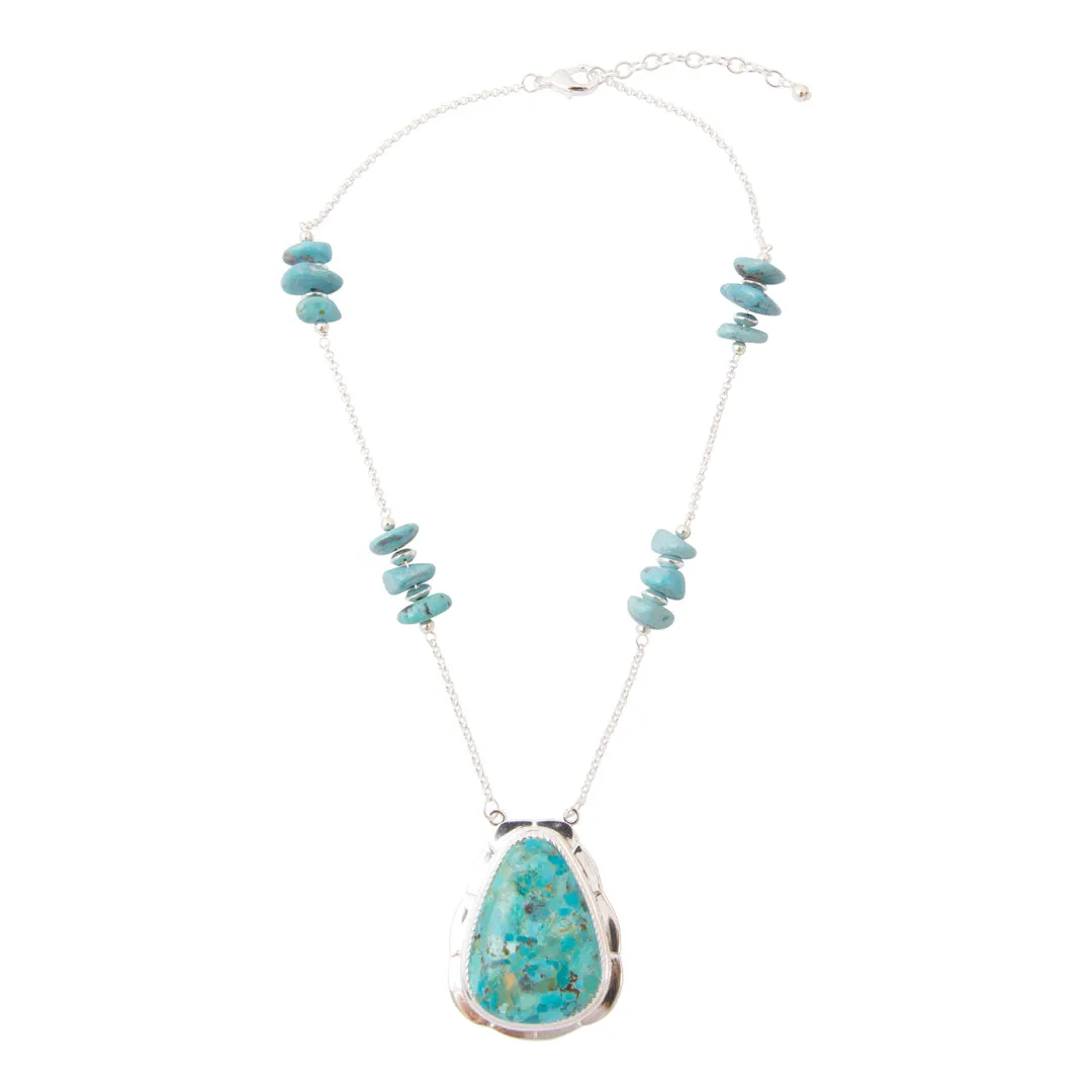 Desert Plume Blue Turquoise Silver Pendant Necklace sold by Barse product image thumbnail 3