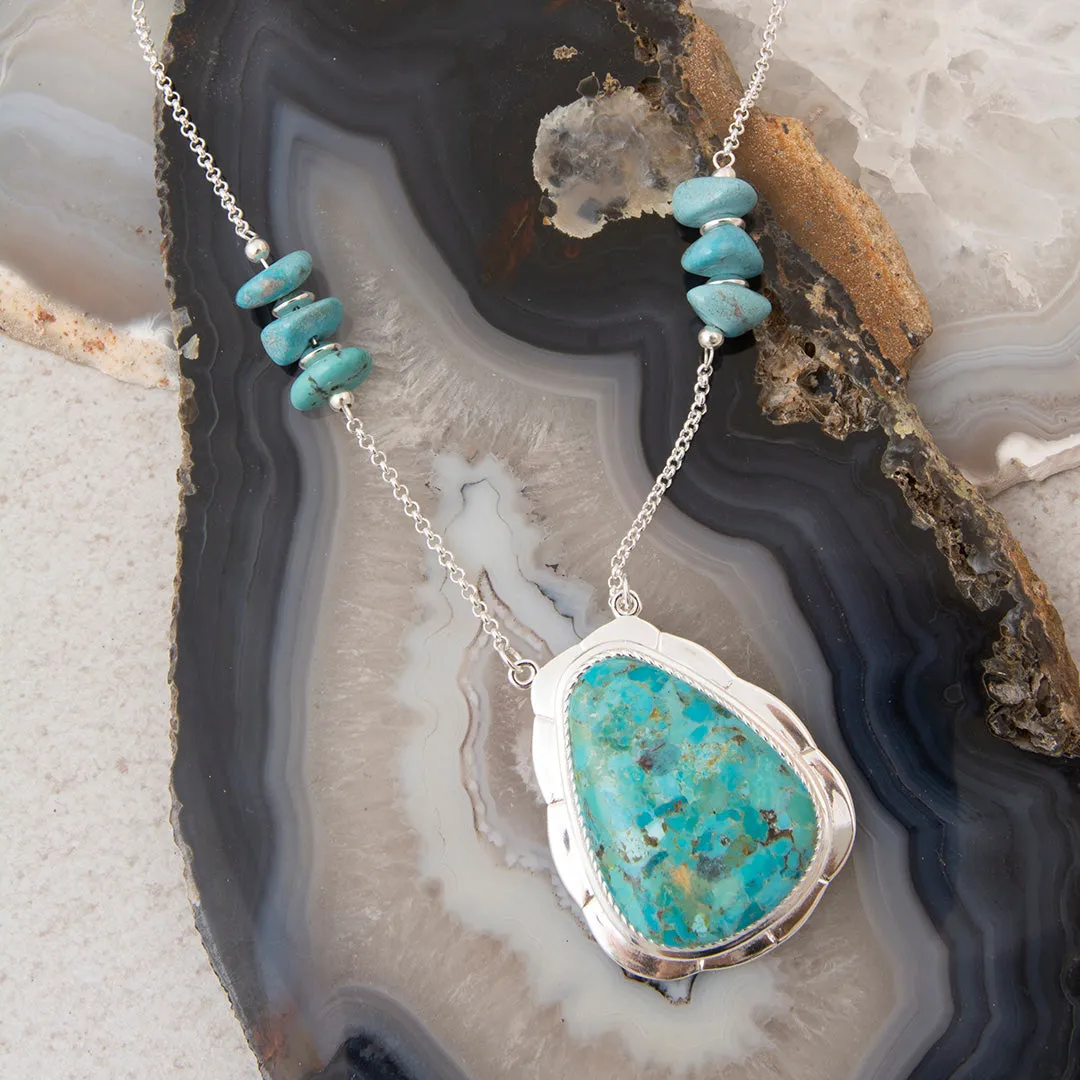Desert Plume Blue Turquoise Silver Pendant Necklace sold by Barse product image thumbnail 4