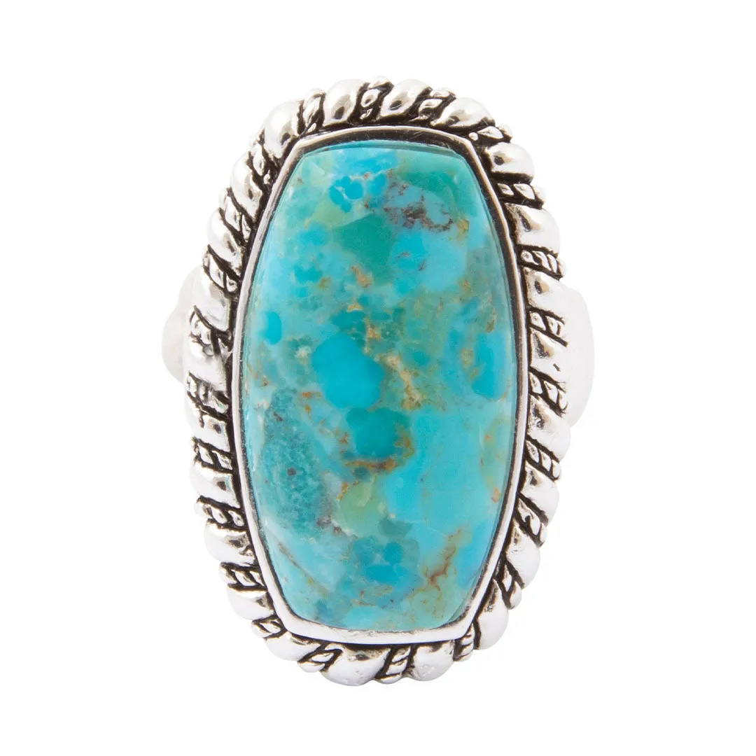 Forged Sky Blue Turquoise Roped Silver Statement Ring sold by Barse product image thumbnail 3
