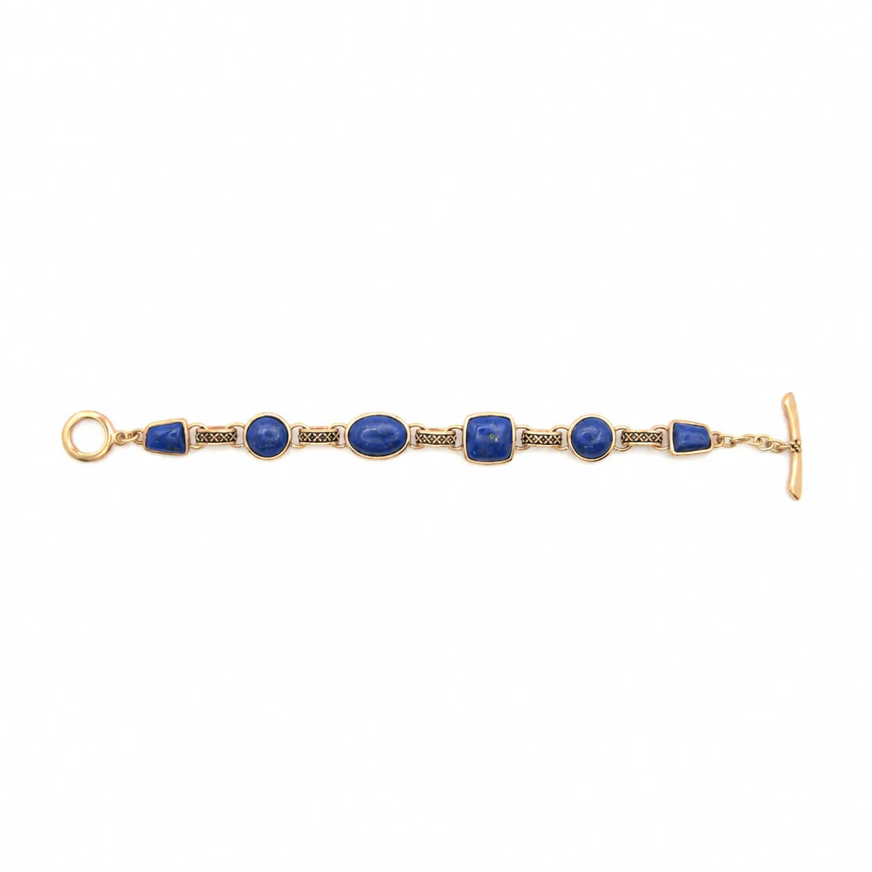 Royal Blue Lapis Golden Toggle Bracelet sold by Barse product image thumbnail 4