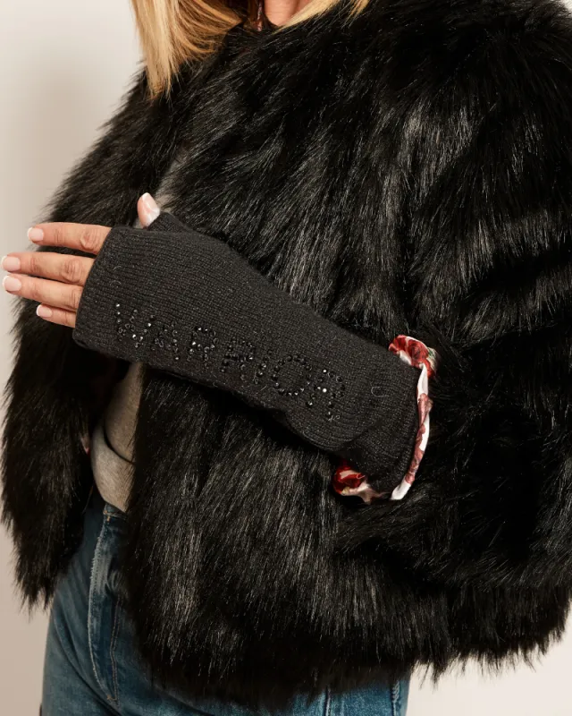 Bedazzled Warrior Long Fingerless Cashmere Gloves by Carolyn Rowan sold by Jill Martin