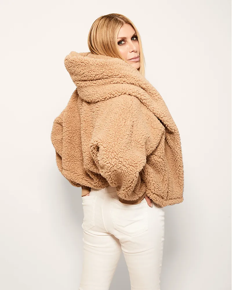 Classic Cropped Sherpa Lounger Jacket sold by Jill Martin product image thumbnail 3