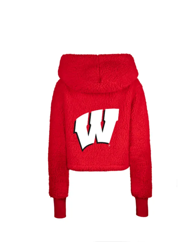 University of Wisconsin Logo Cropped Sherpa Lounger Jacket sold by Jill Martin