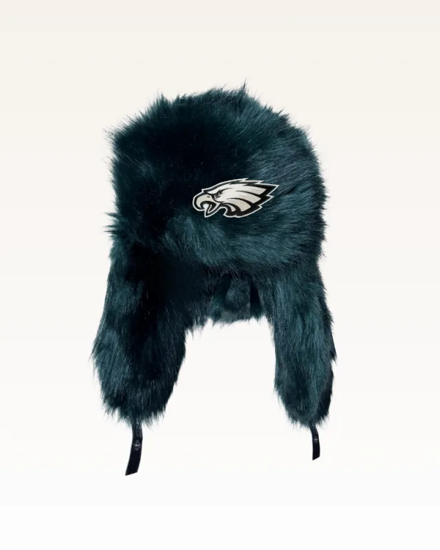 Philadelphia Eagles Faux Fur Trapper Hat made by Jill Martin