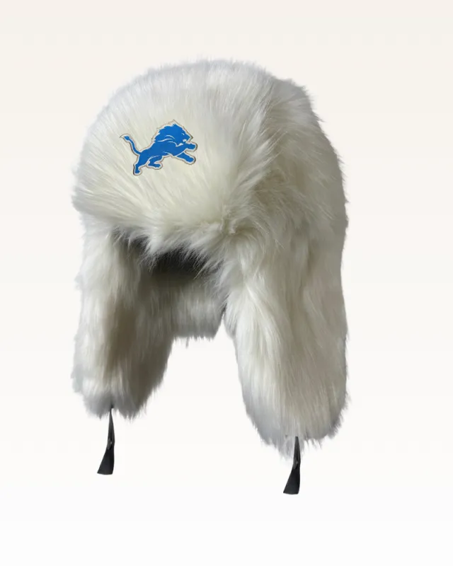 Detroit Lions Faux Fur Trapper Hat sold by Jill Martin