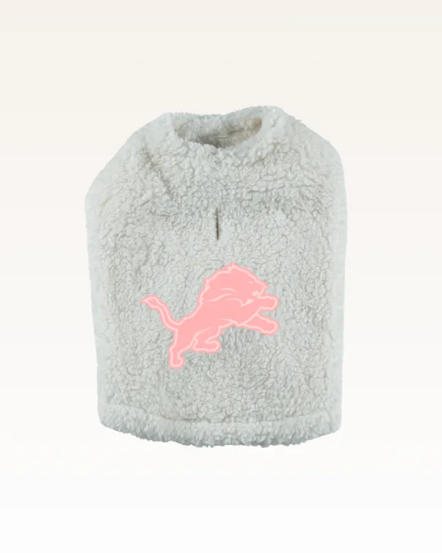 Detroit Lions Pink Logo Sherpa Pet Jacket sold by Jill Martin