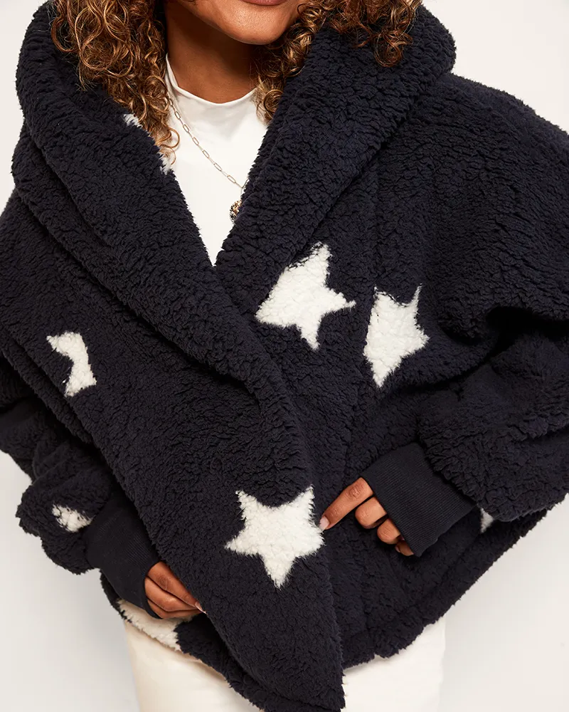 New England Patriots Cropped Sherpa Lounger Jacket sold by Jill Martin product image thumbnail 2