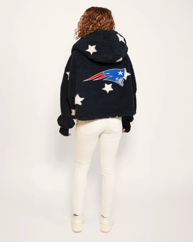 New England Patriots Cropped Sherpa Lounger Jacket sold by Jill Martin