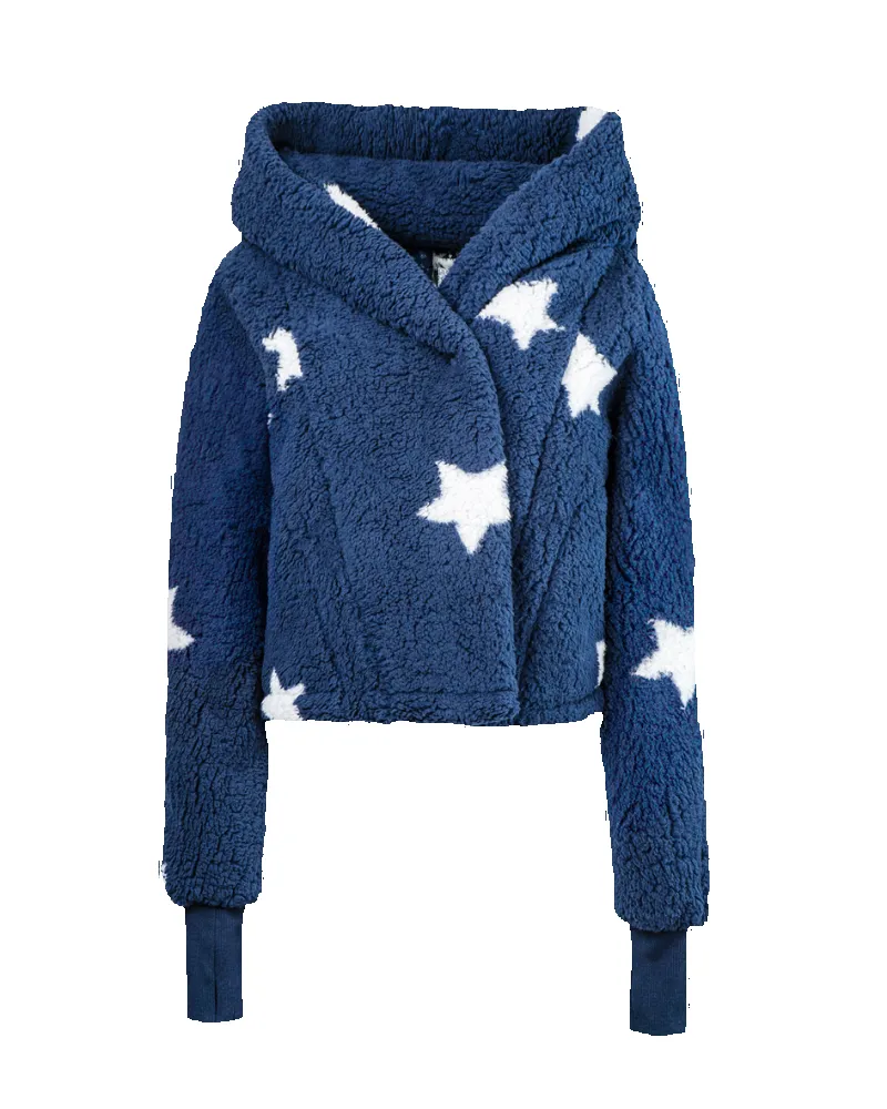 New England Patriots Cropped Sherpa Lounger Jacket sold by Jill Martin product image thumbnail 5