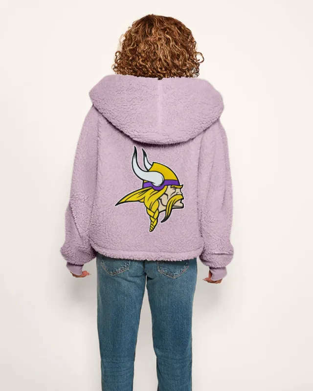 Minnesota Vikings Cropped Sherpa Lounger Jacket sold by Jill Martin