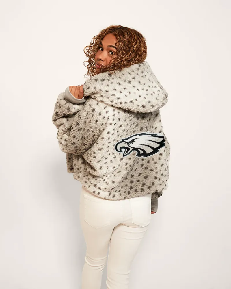 Philadelphia Eagles Cropped Sherpa Lounger Jacket sold by Jill Martin