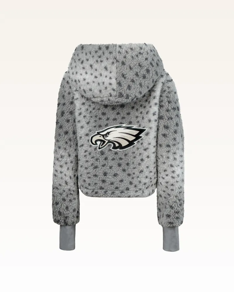 Philadelphia Eagles Cropped Sherpa Lounger Jacket sold by Jill Martin product image thumbnail 5