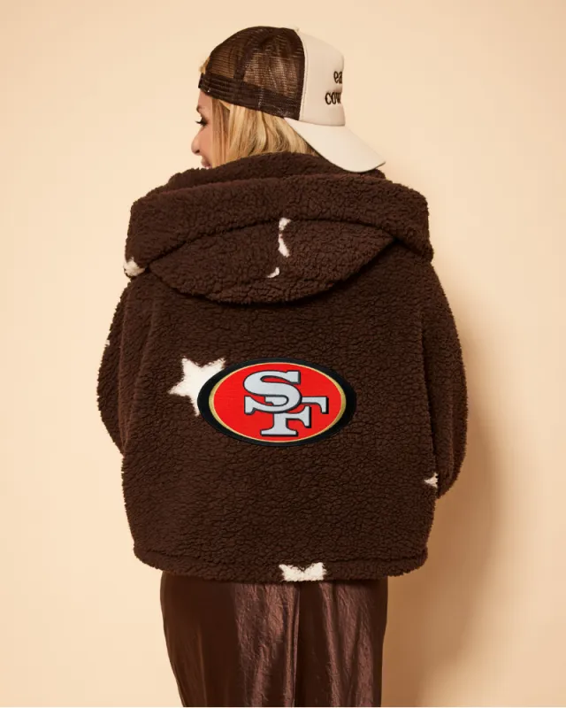 San Francisco 49ers Cropped Sherpa Lounger Jacket sold by Jill Martin