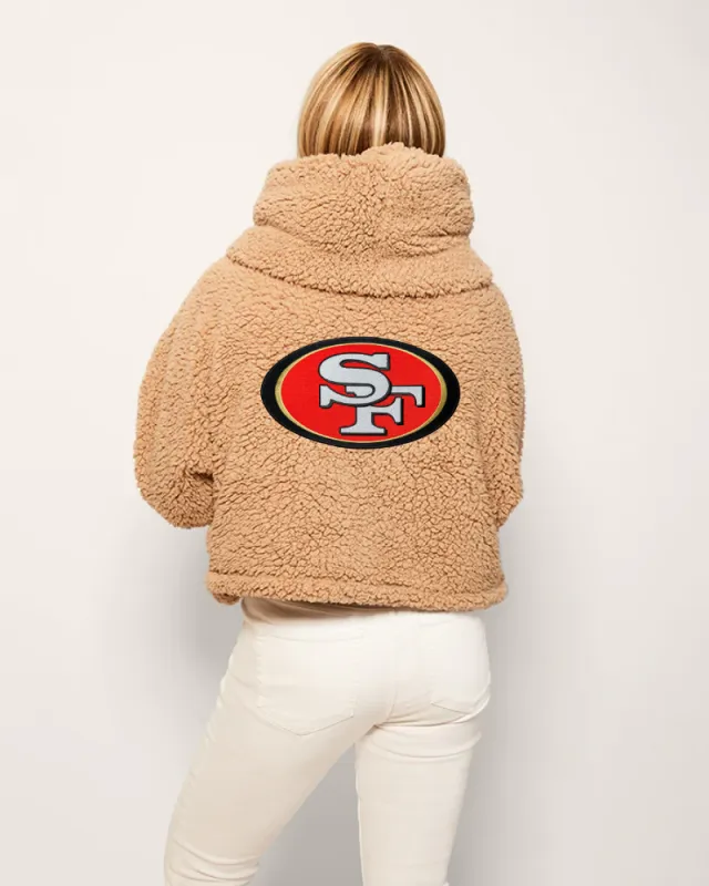 San Francisco 49ers Cropped Sherpa Lounger Jacket sold by Jill Martin