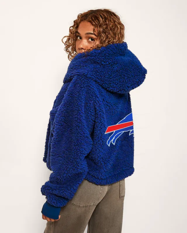 Buffalo Bills Cropped Sherpa Lounger Jacket made by Jill Martin