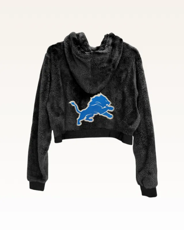 Detroit Lions Logo Cropped Sherpa Hoodie sold by Jill Martin