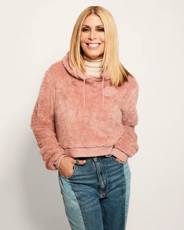 Kansas City Chiefs Pink Tonal Cropped Sherpa Hoodie sold by Jill Martin