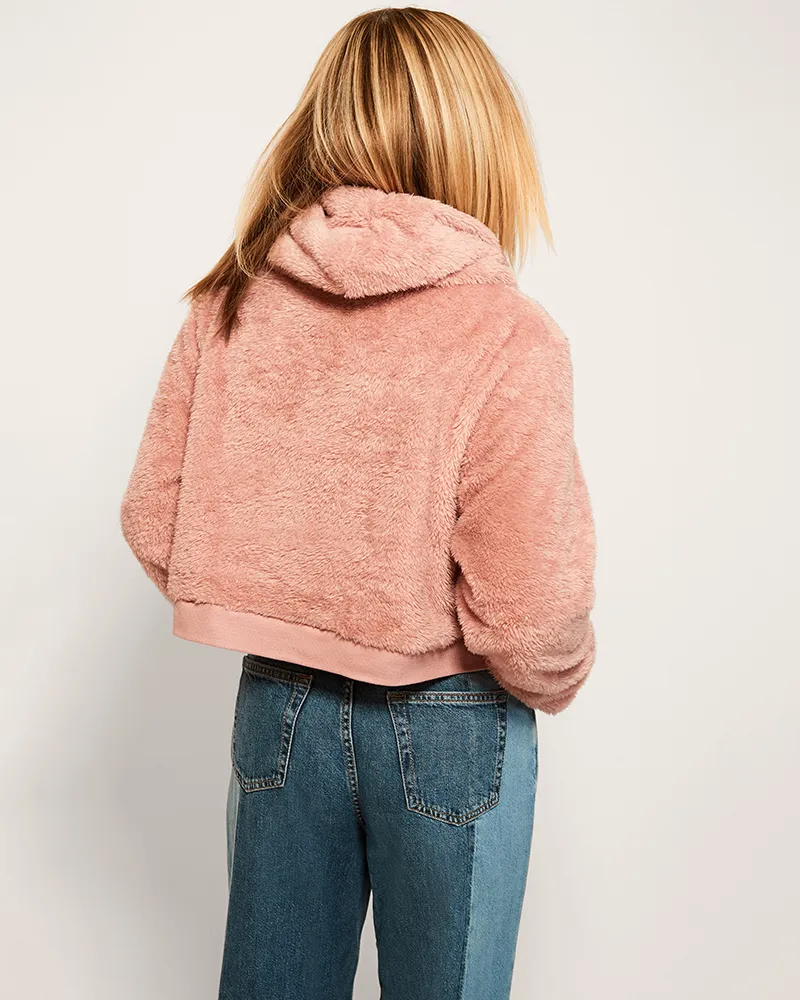 Buffalo Bills Pink Tonal Cropped Sherpa Hoodie sold by Jill Martin product image thumbnail 3