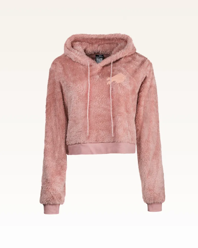 Buffalo Bills Pink Tonal Cropped Sherpa Hoodie sold by Jill Martin product image thumbnail 4