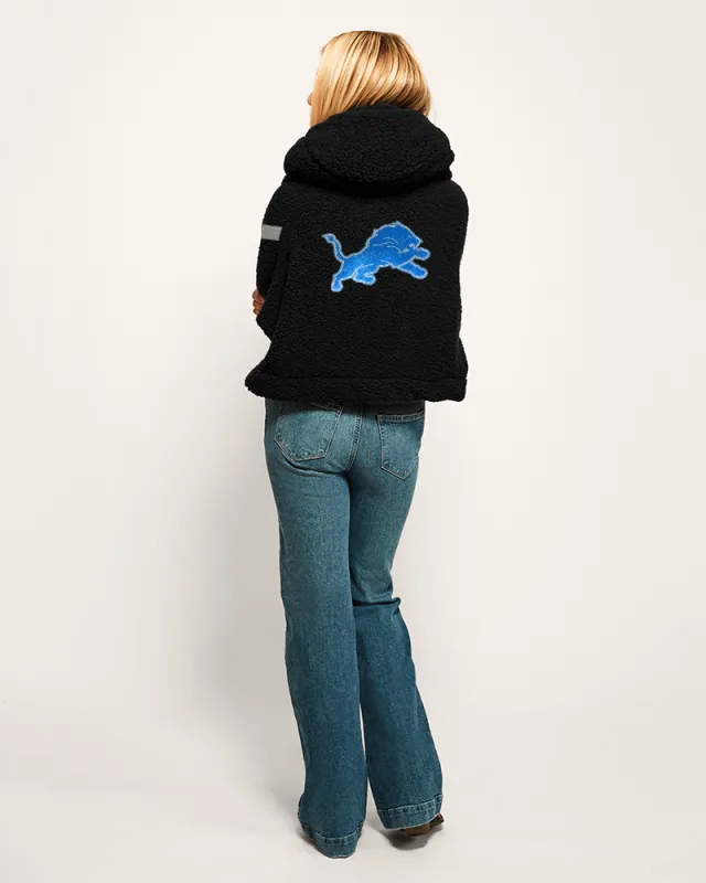 Detroit Lions Remix Logo Cropped Sherpa Lounger Jacket sold by Jill Martin